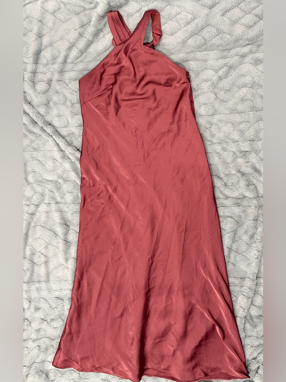 Azazie Metallic Satin Dress | Size A 14 | Good Condition HEMMED